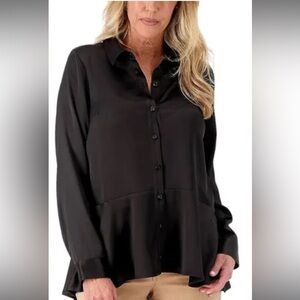 Marca: Isaacmizrahilive, blusa plus, color negro, talla26W